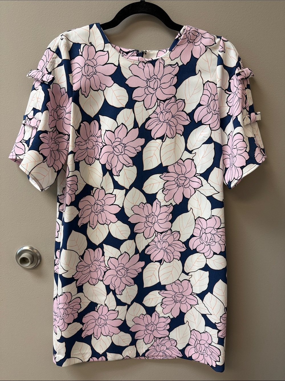 NWT Ann Taylor Navy and Pink Floral Shift Dress.